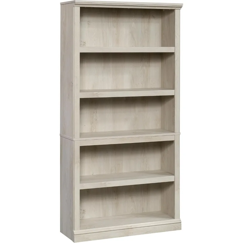 Multipurpose Wooden 5-Shelf Bookcase in Chalked Chestnut Finish for Home and Office Use