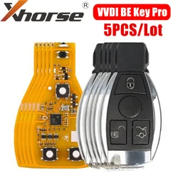 Xhorse VVDI BE Key Pro Yellow Color Verion No Points with Smart Key Shell 3 Buttons/ 4 Buttons with Panic for Mercedes Benz 5PCS