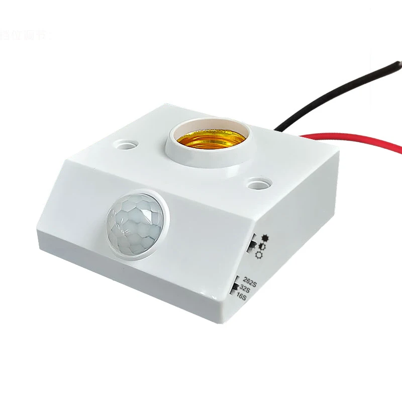 

AC85-265V Automatic Human Body Infrared IR Sensor Lamp Holder LED Bulb Light E27 Base PIR Detector Wall Lamp Holder Socket