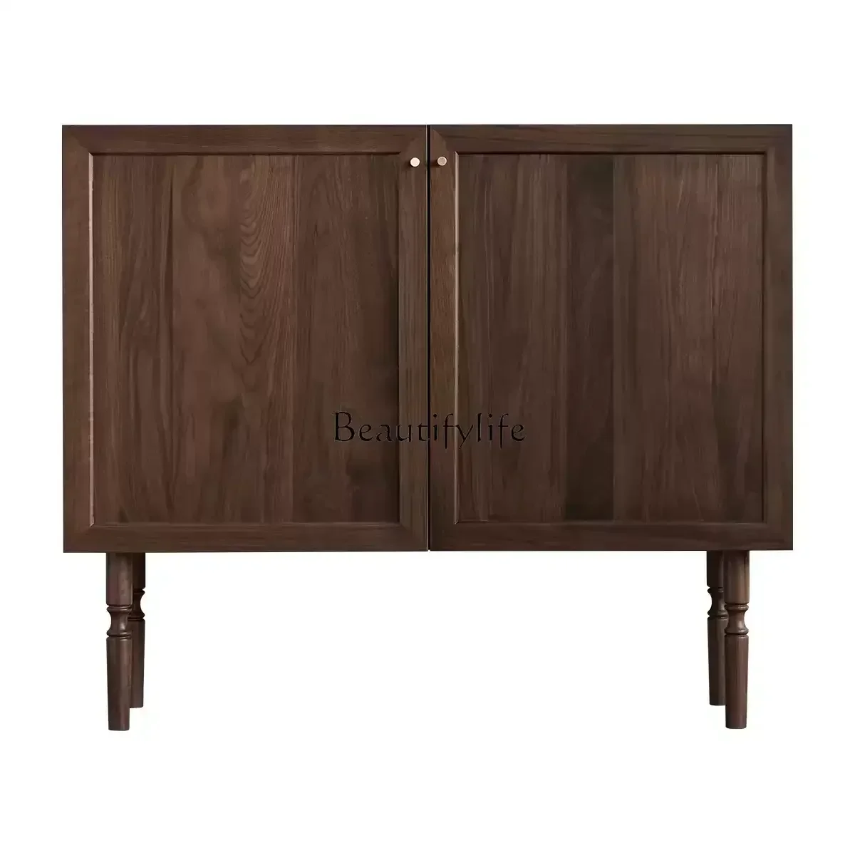 

FG10Living room Nordic retro storage locker black walnut solid wood furniture