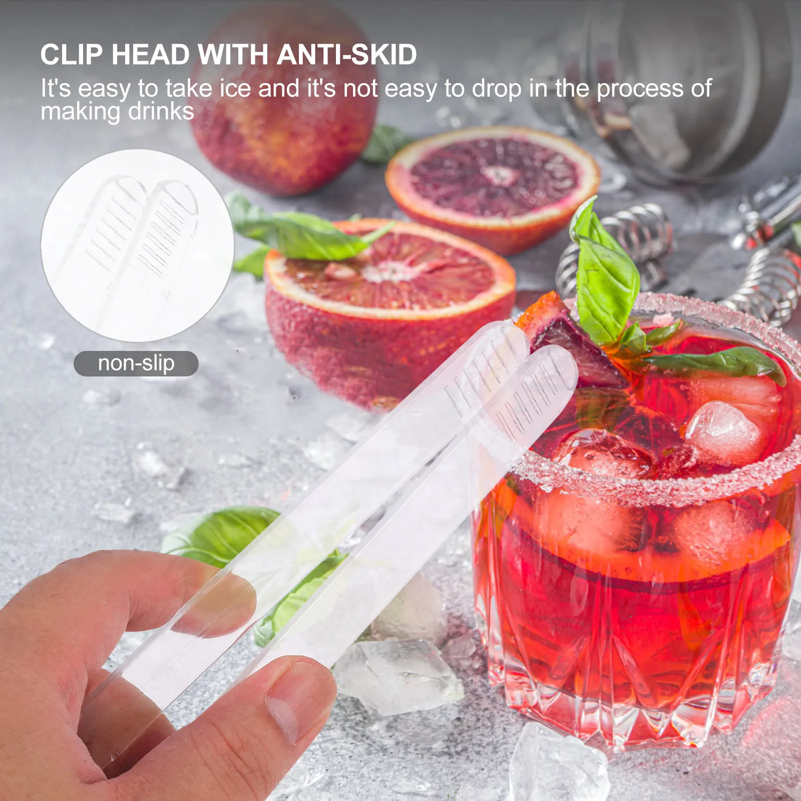 1Set Ice Bucket Set High Quality Translucent Acrylic Ice Holder for Banquet Cocktail Party Bar Use with Convenient Clip Portable