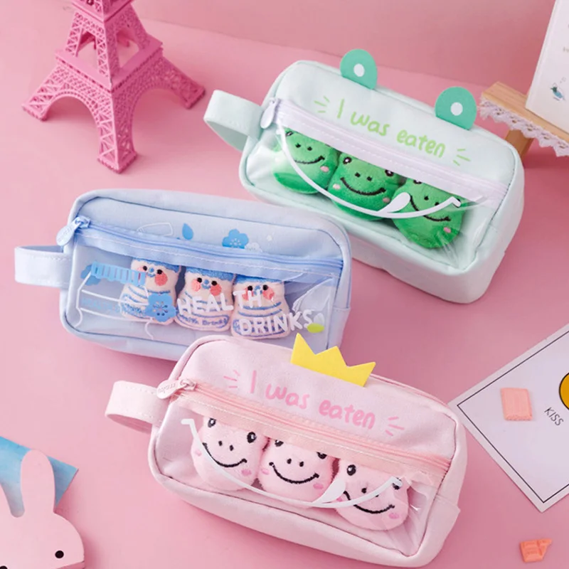 Pink Plush Kawaii Pencil Case Cute Lovely Pencil Case for Girls Student Pencil Bag Stationery Pencilcase Pen Bag School Supplies