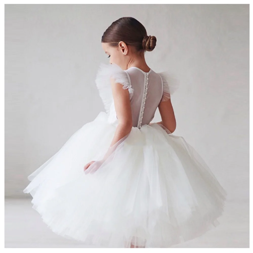 White Flower Girl Dresses Birthday Prom Party Dress First Communion Birthday Princess Costume Celebration