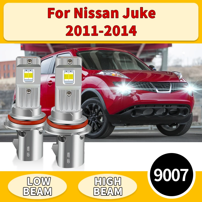 

2PCS 9007 LED Headlight Bright 6500K White for Cars Plug & Play 30000LM Hi-Lo Beam Bulbs For Nissan Juke 2011 2012 2013 2014