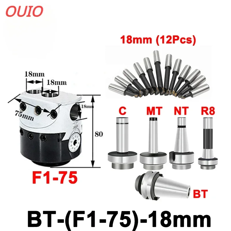 Tête d'alésage de type F1, vis IO F1 2/3/4 pouces 50/75/100mm, support de fraisage de tour 12/18/25mm, dispositif de jeu de barres, outil d'alésage F1