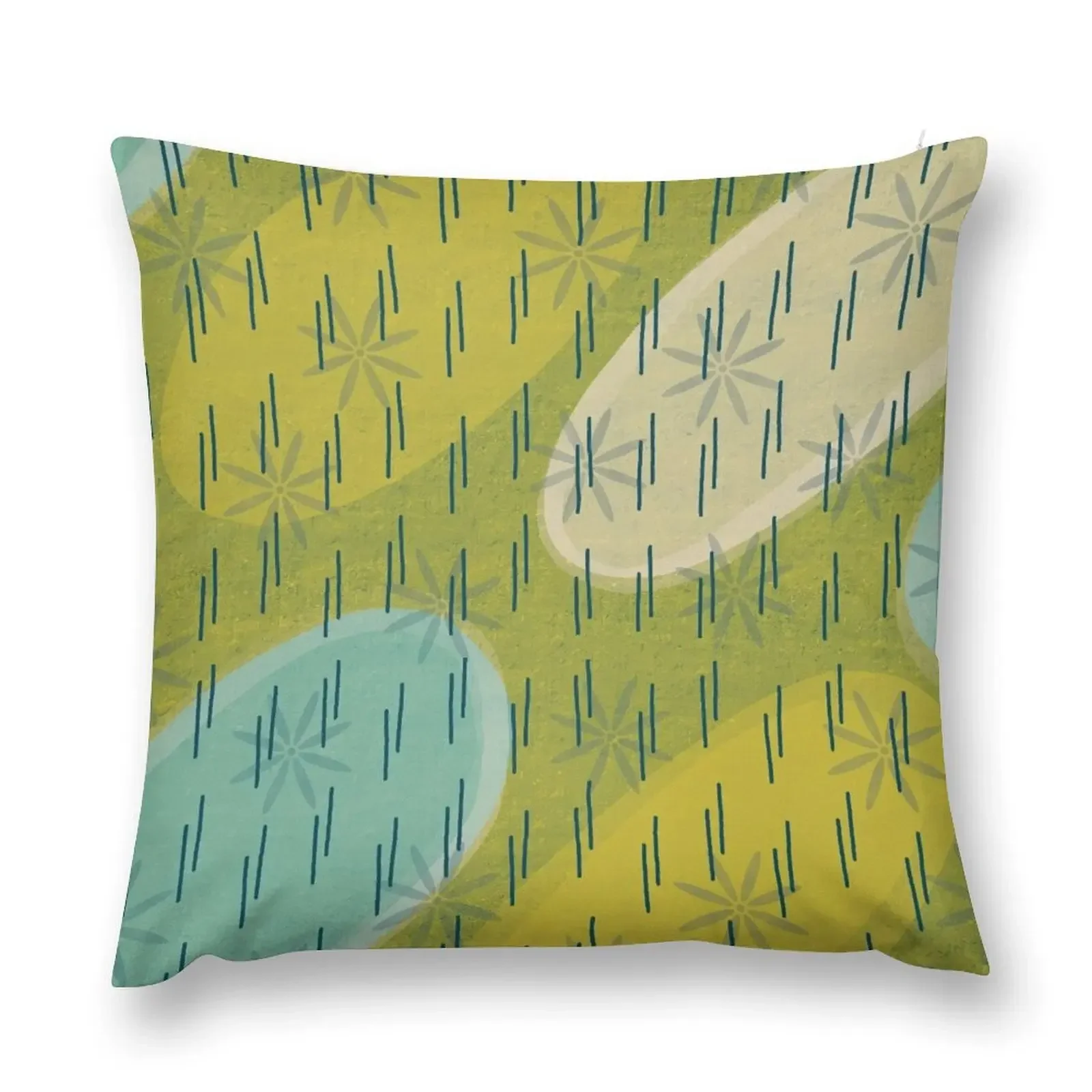 

Modern circles with flowers and rain Throw Pillow pillow cover christmas Pillow Decor Sofa Covers For Living Room