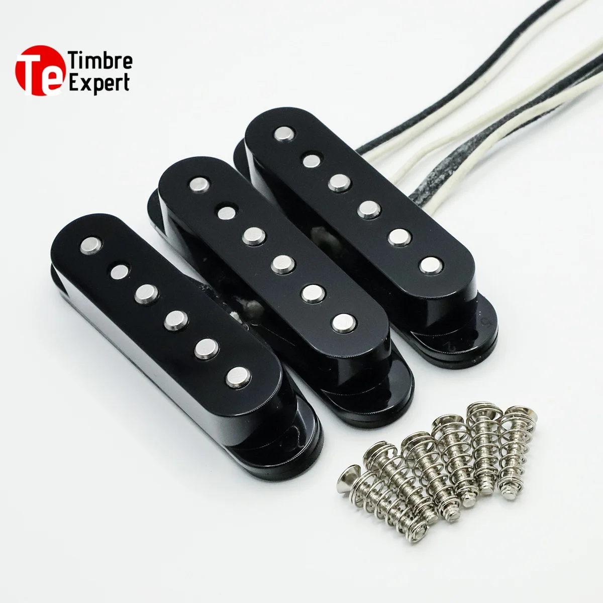 

TEXAS Style Single Coil Staggered Alnico 5 Magnet Pickups Set Suit for Strat Electric Guitar, Black Fiber Bobbin, N/M/B