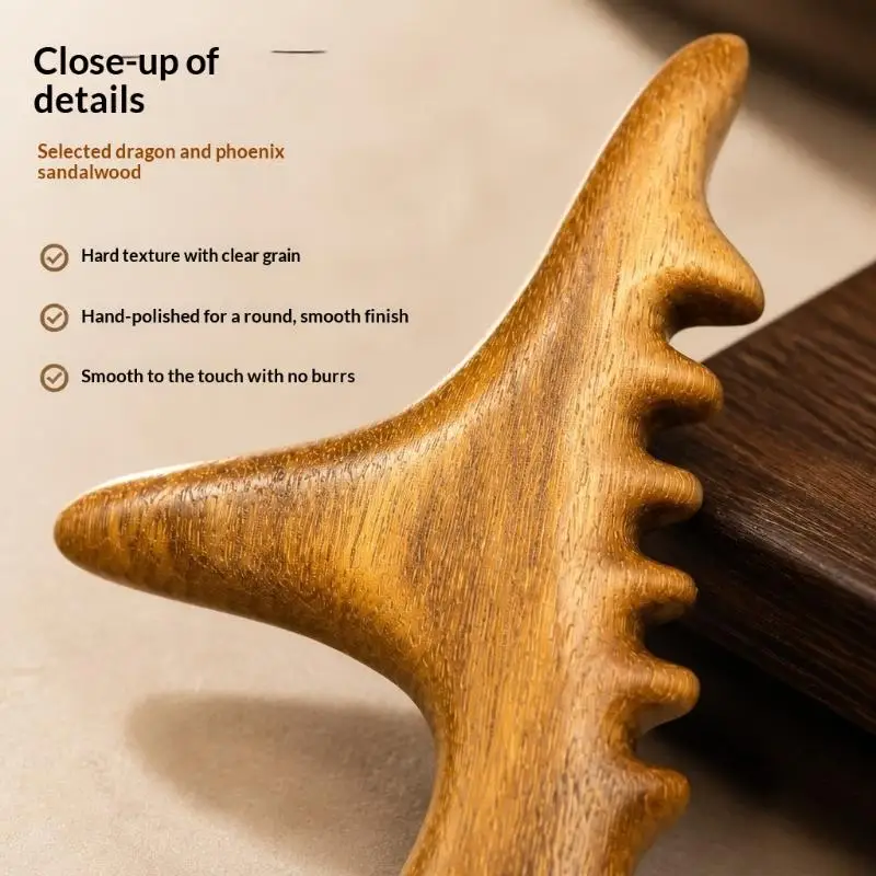1Pcs Professional Lymphatic Drainage Tool Longfeng Sandalwood Trigger Point Massage Gua Sha Tools Therapy Massage Tool For Foot