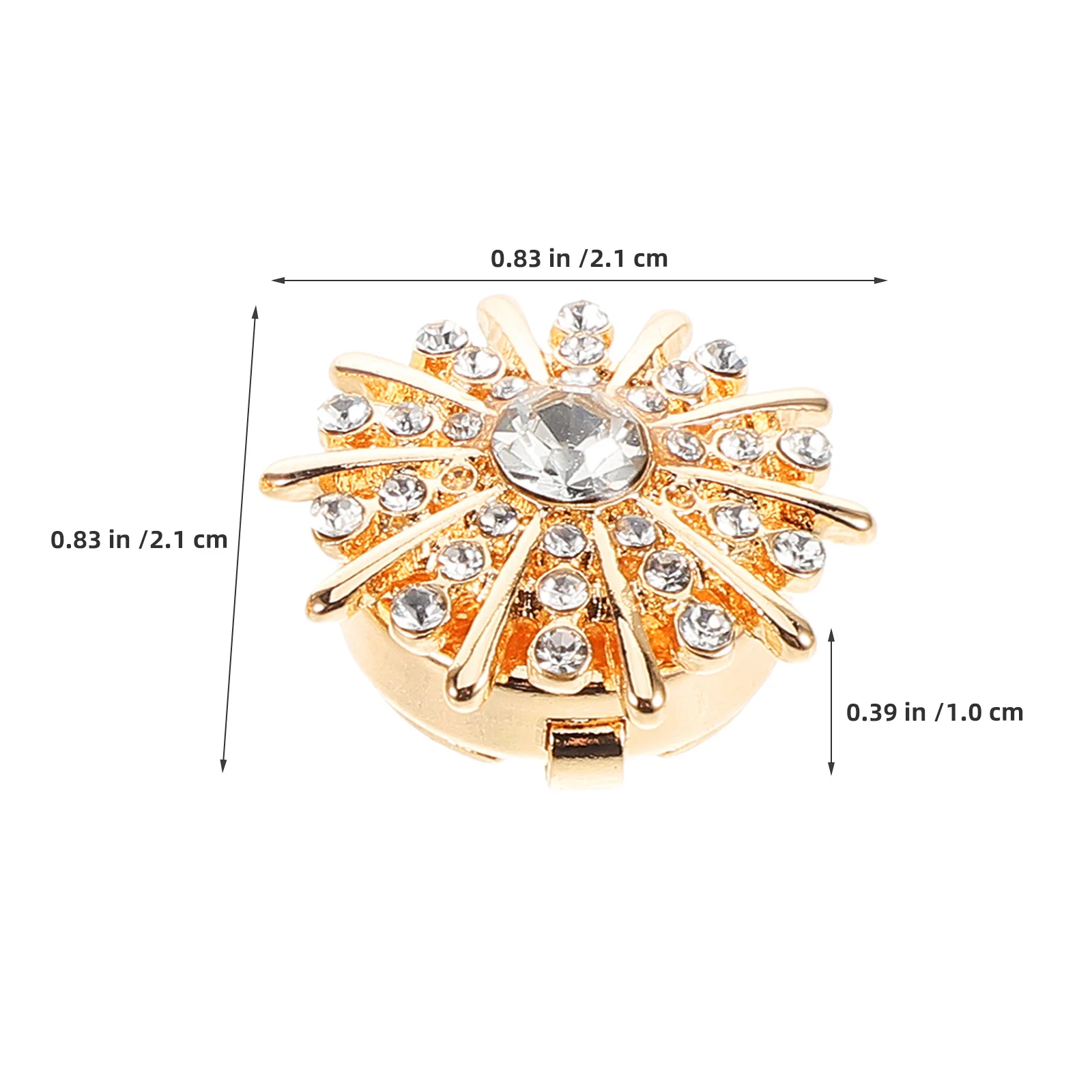 4Pcs Alloy Rhinestone Button Covers Clip on No Sew Cufflink Buttons Detachable for Shirts Formal Wedding Party Accessories