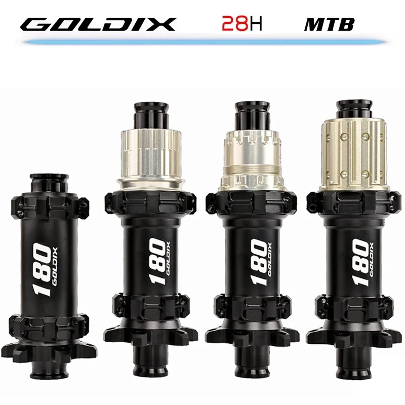 

GOLDIX New M180 MTB Hubs 60T Ratchet System 6-Bolt Disc Brake 28 Holes Straight pull spokes for HG XD MS Free Wheel