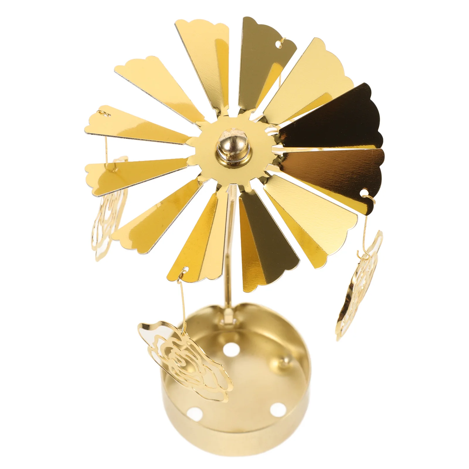 

Rotating Holder Vintage Carousel Iron Spinner Table Decor Golden Metal Tea Light Candlesticks Stand Carousel Tray