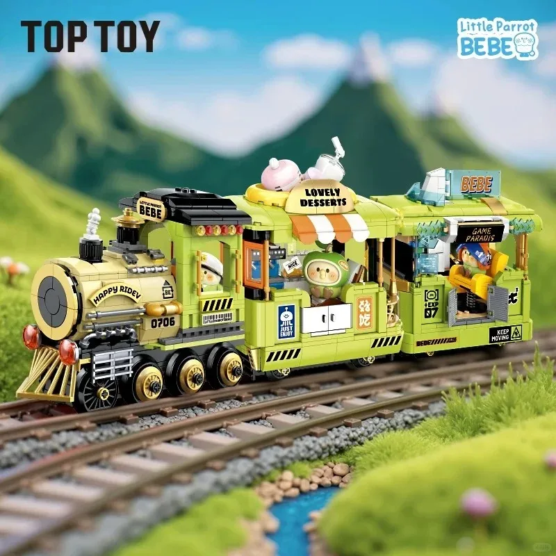

TOPTOY Little Parrot Bebe Time Train Series Строительные блоки Маленькие частицы Поезд Детская игрушка Сборка Модель Орнамент Подарок