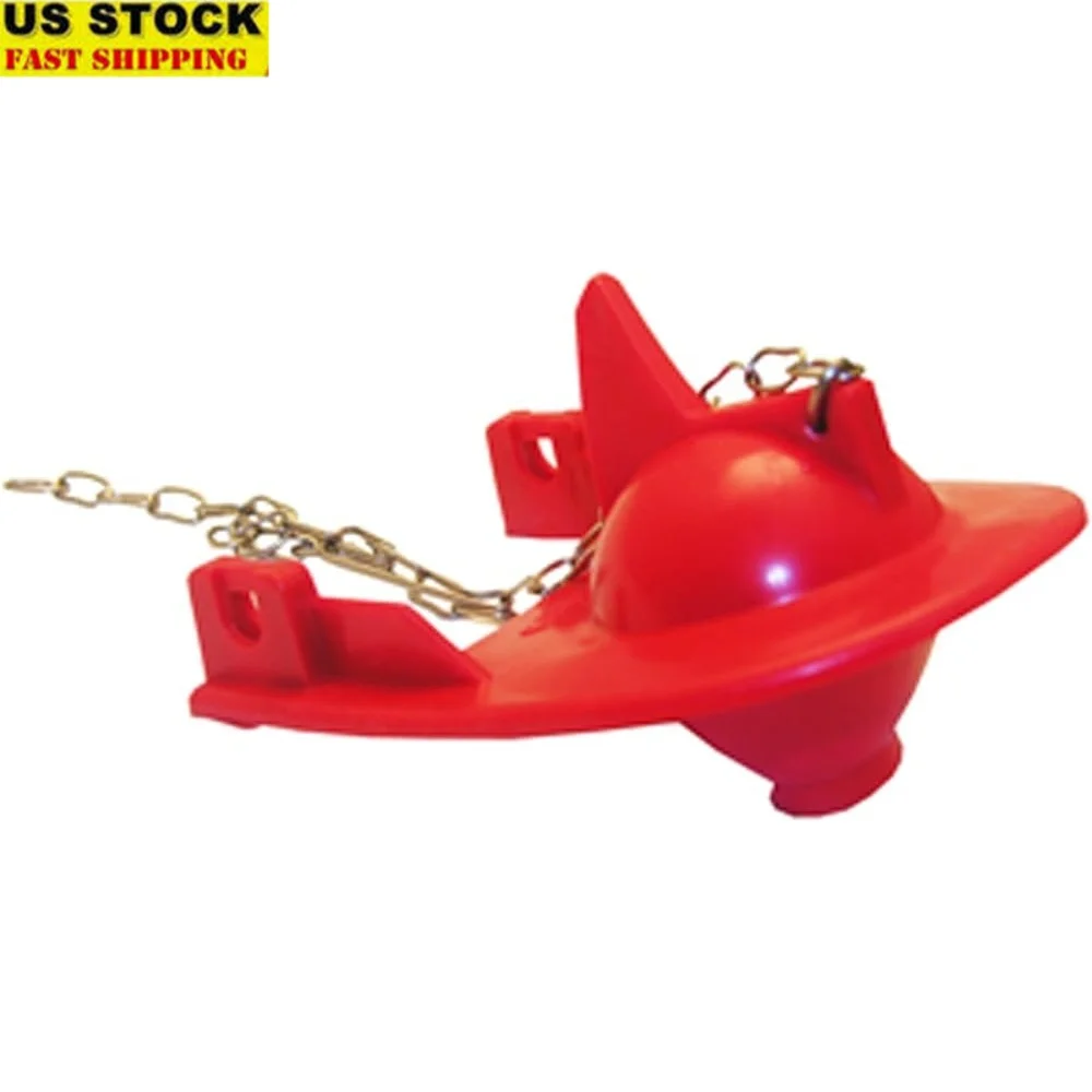 

Сменная заслонка для унитаза с красным плавником и цепочкой серебристого цвета, прочный аксессуар для ванной комнаты, совместимый с большинством туалетов