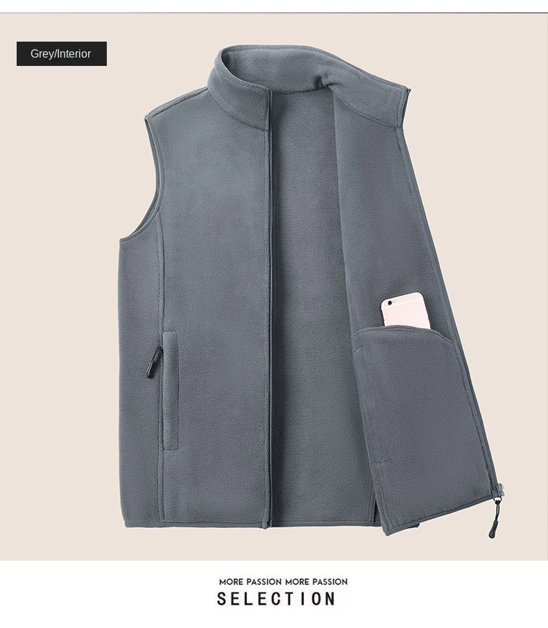Herbst mode plus Größe männlich warme Weste Fleece Weste Herren Lamm Kaschmir warm ärmellosen Mantel Männer Marke Kleidung Winter weste – Detail 15