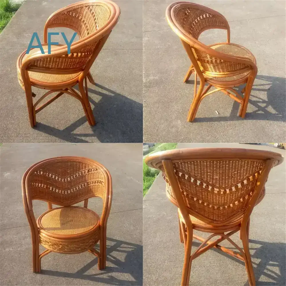 Sun Protection Dining Chairs for Outdoor Balcony Living Room Tea Table Lounge Seating Wicker Chair Real Wicker Small Single