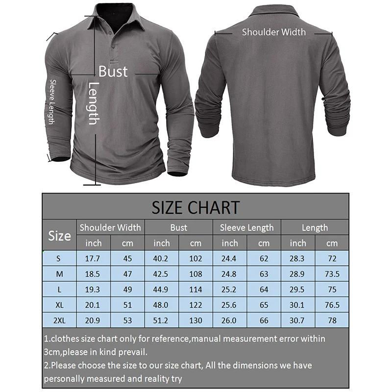 America Style Spring Fall Fashion High Quality Men Cotton Casual Polo Shirt Outdoor Solid Color Simple Basic Long Sleeve T-shirt