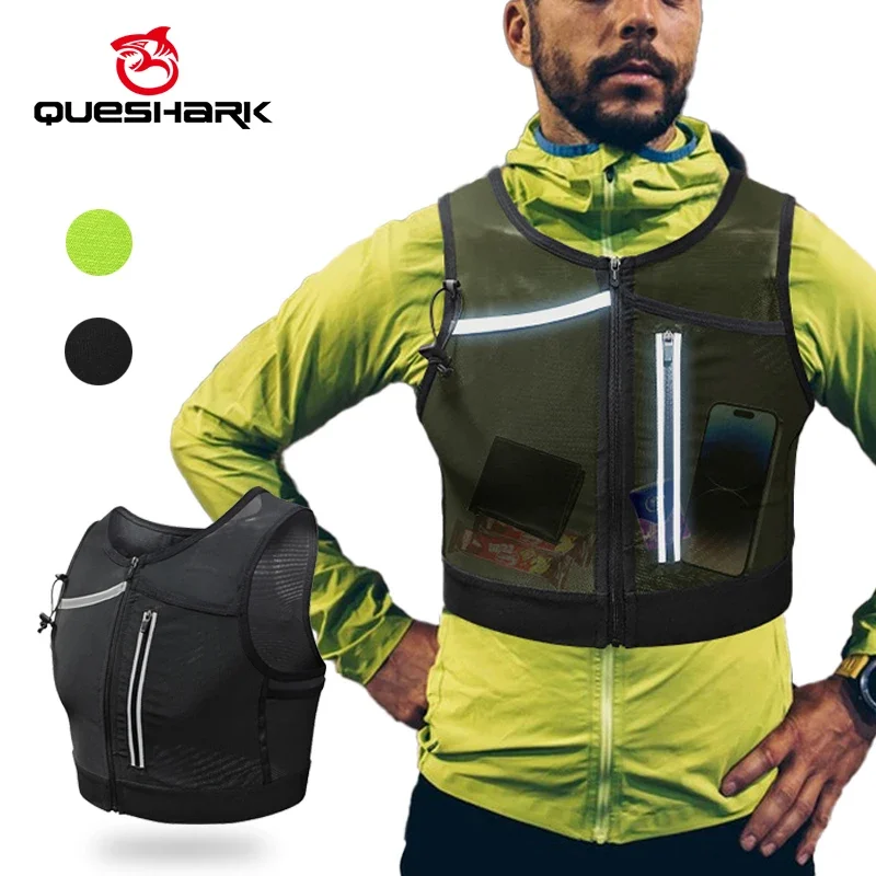 

Легкая дышащая сумка для велосипедного жилета, нагрудная сумка для бега, пешего туризма, треккинга, спортивного жилета, со светоотражающим карманом для телефона