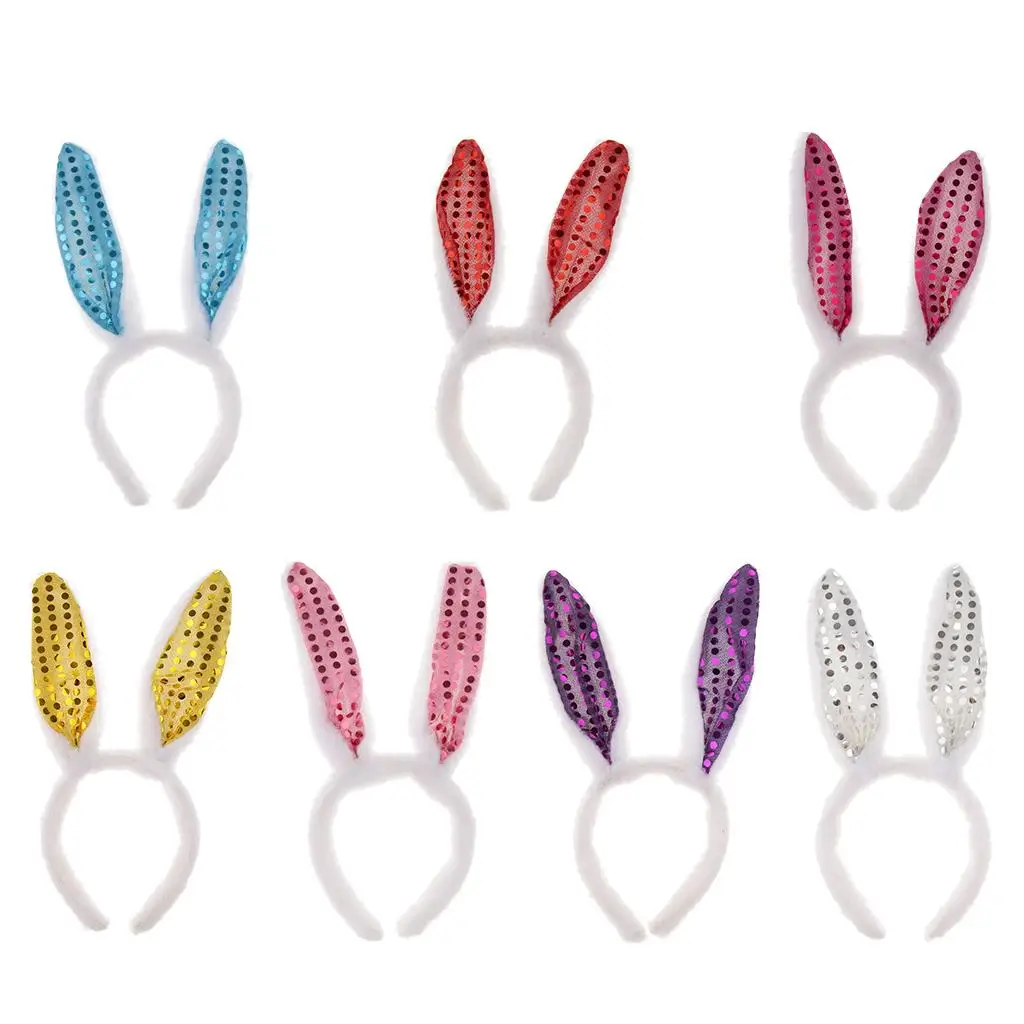 Симпатичная гибкая повязка на голову с блестками, повязка на голову с ушками, аксессуары для волос