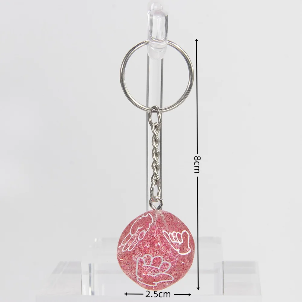 Rock-Scissors-Paper Game Keychain with Dice Pendant for Kids and Adults