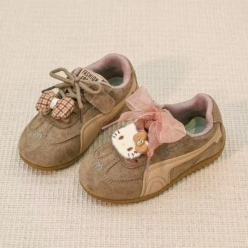 انخفاض الشحن ص إيل صورة جديدة مريحة مرحبا كيتي الكرتون اليدوية القوس أزياء الفتيات الفتيان أطفال الأطفال عارضة الشقق #4