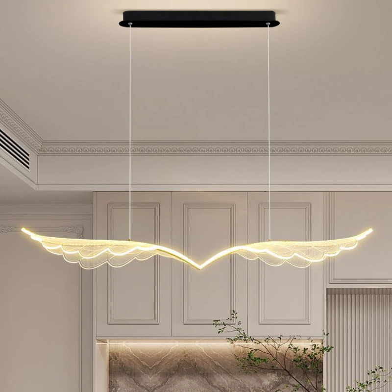 Gold Acrylic Wing Restaurant Pendant Lamp Modern Minimalism Nordic Living Room Bedroom Coffee Shop Chandeliers LED Luster Light