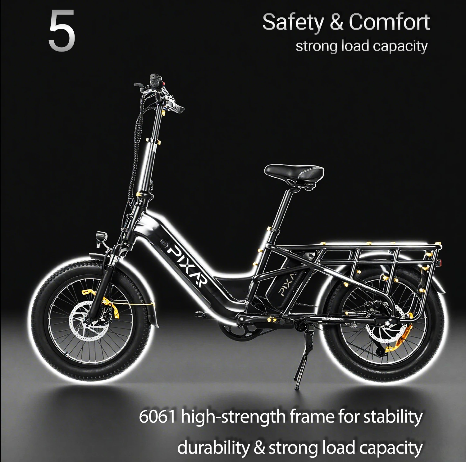 48V500W Electric Bike Lightweight 6061 Aluminum Alloy with EVE 10.4AH Battery & 7 Speed for Daily Riding