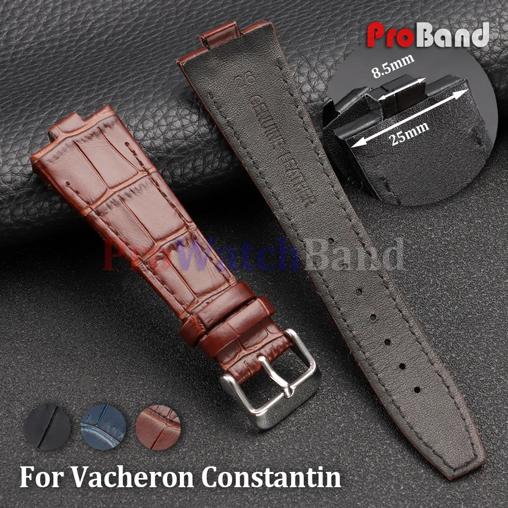 

Watch Straps for VC Vacheron Constantin Overseas 47450 49150 47040 4500V 5500V Replacement Bracelet 8.5mm Convex 25mm Watch Band