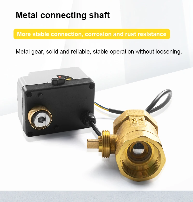 1-1/4-Zoll-Messing-Elektrokugelhahn mit manuellem Schalter, 3-Draht-2-Wege-Steuerung, elektrischer motorisierter Zweiwege-Kugelhahn, Innengewinde, 220V 24 – Detail 4