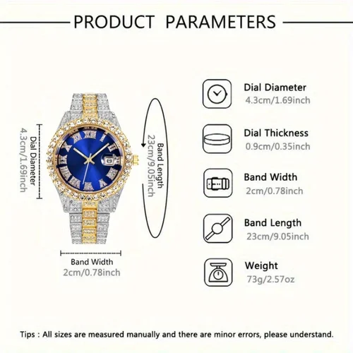 Imagen 2 del producto 4 unids/set, conjunto de joyería de reloj de diamantes de imitación de lujo para hombres de negocios, reloj de pulsera clásico plateado con calendario de cuarzo para hombres, regalos para hombres,