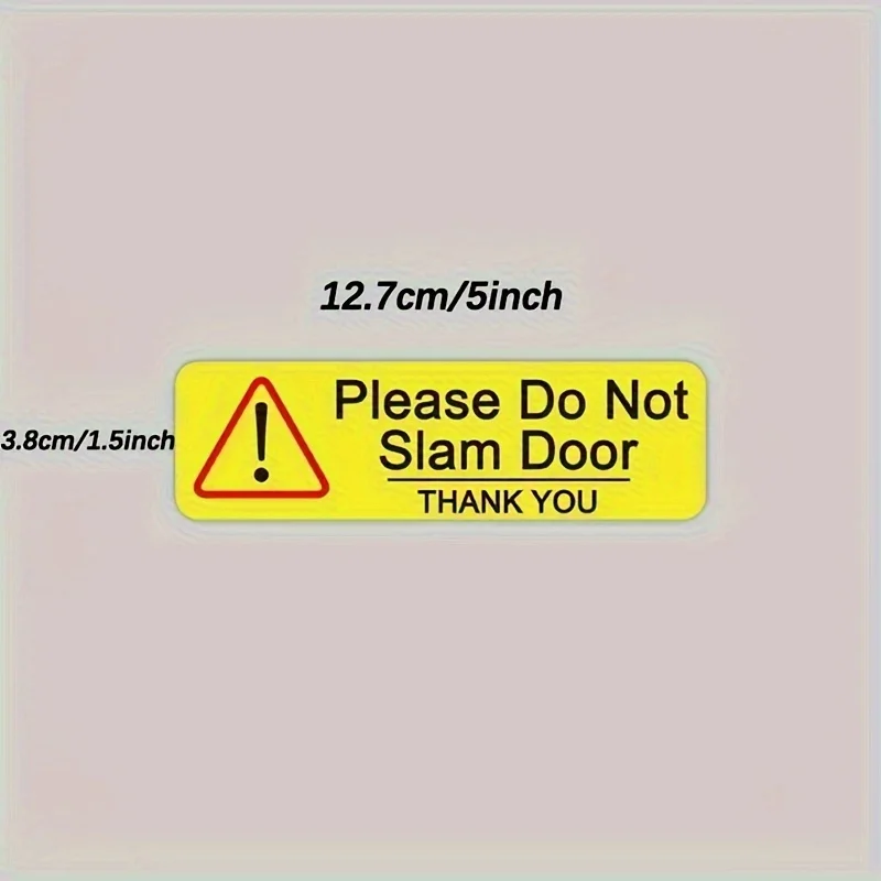 Car Door Warning Sticker 1/4PCS Please Do Not Slam Door Yellow Red Exclamation Vinyl Decal Window Rental Vehicle Sign