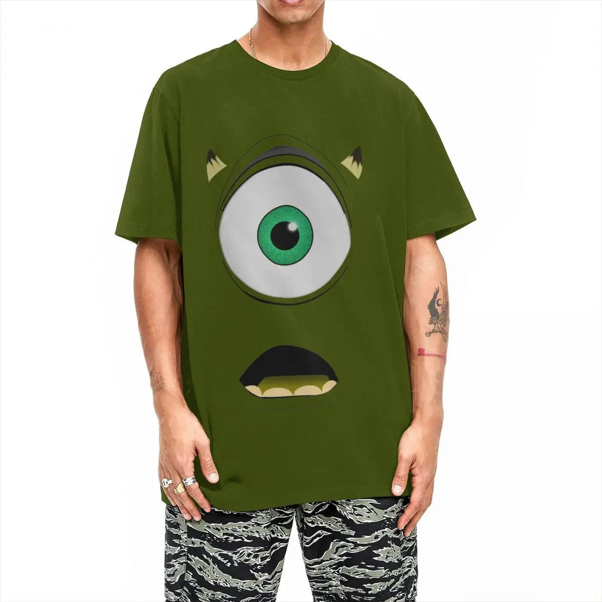 Men Women Monsters Inc Mike Wazowski T Shirt Cotton Tops Novelty Short Sleeve O Neck Tee Shirt Gift Idea T-Shirts