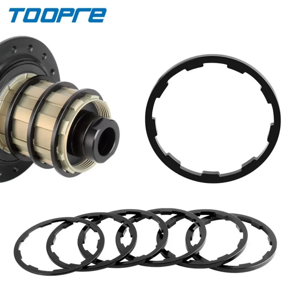 TOOPRE Bicycle Hub Washer 1/1.5/1.85/2/2.18/2.35mm Aluminum Alloy Bike Flywheel Hub Spacers Road Bike Cassette Flywheel Spacer