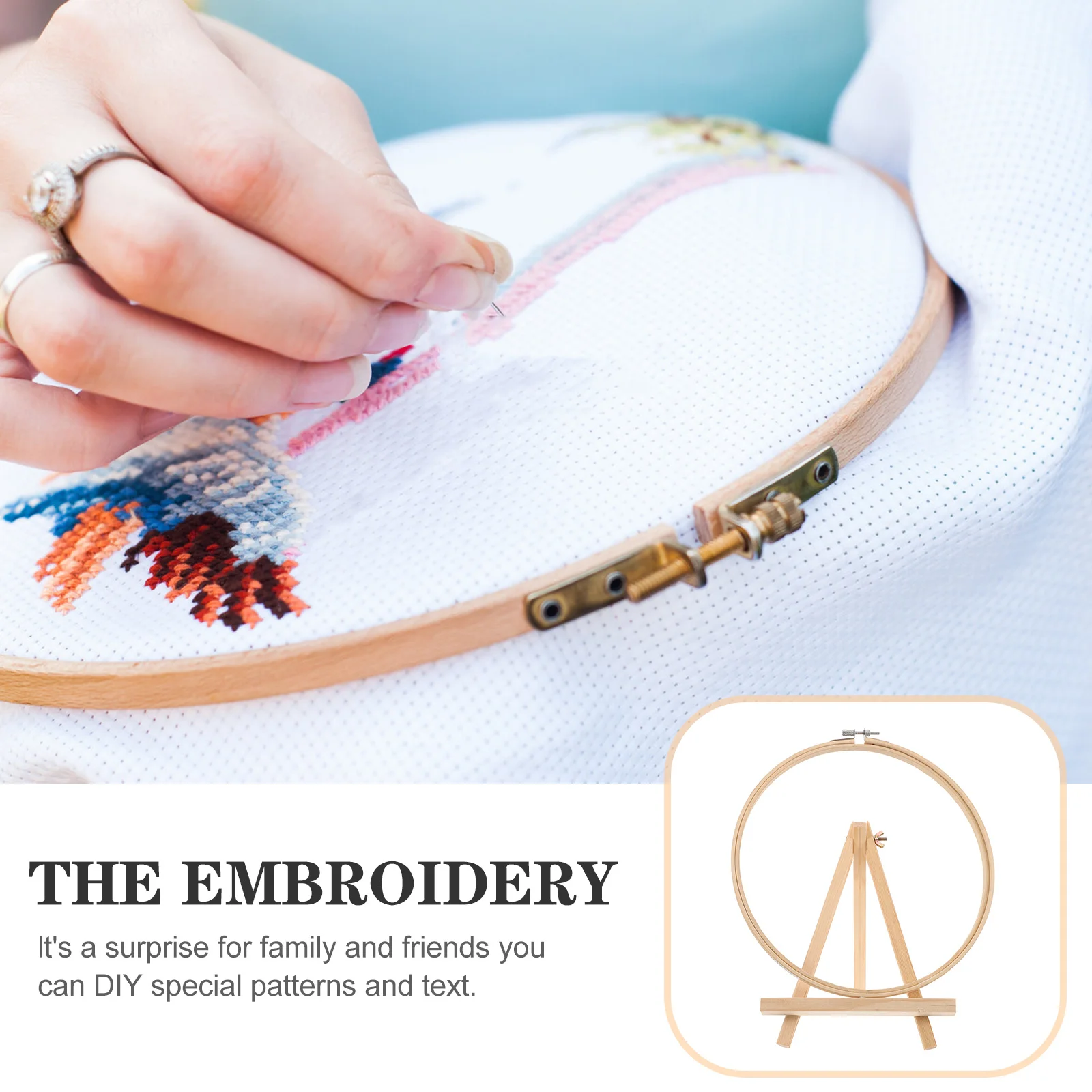

Crafting Embroidery Hoop Stand Fine Detail Processing Multi Functional Use for Cross Dyeing Cross Stitch Frame