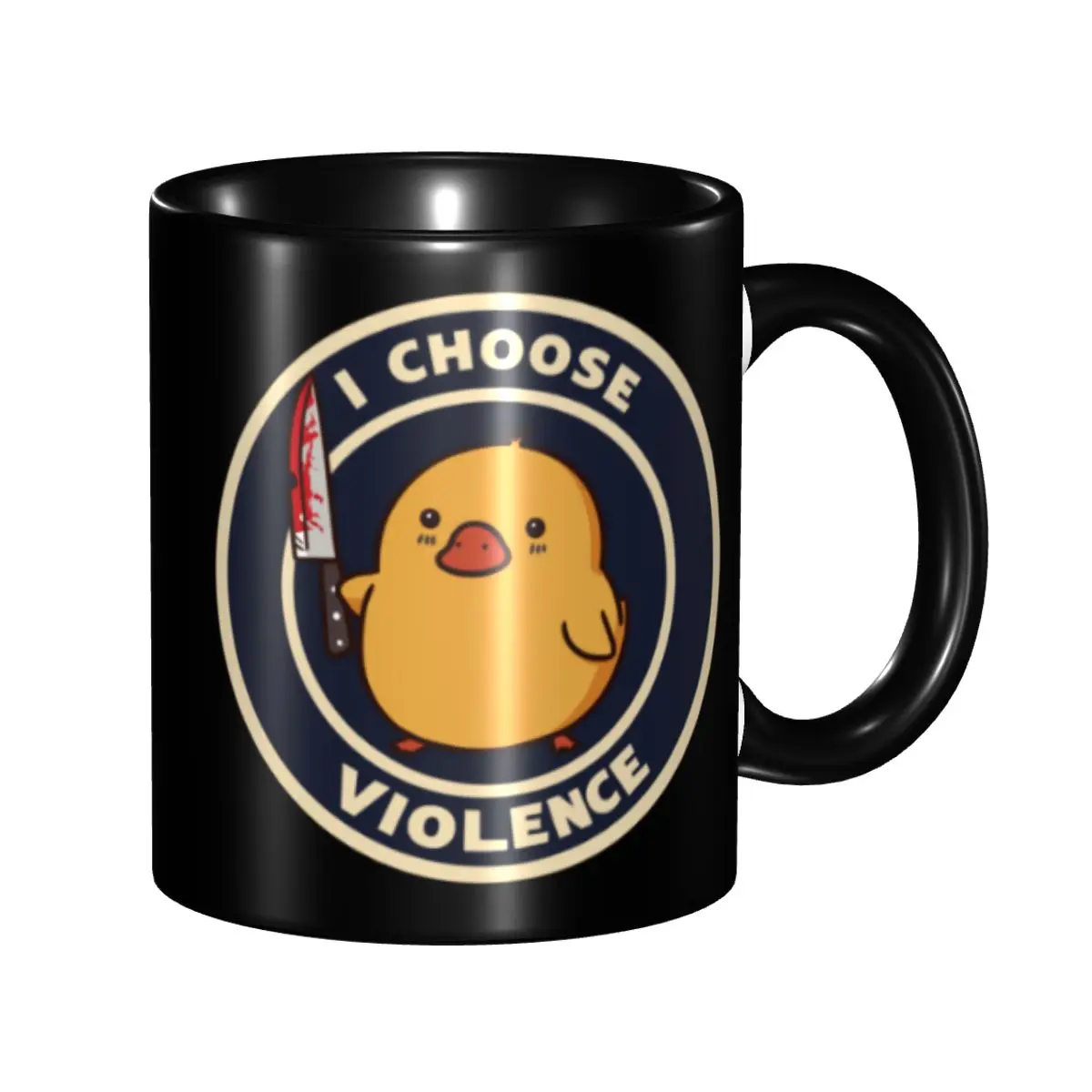 

I Choose Violence Yellow Duck Mug Customized Ceramic Coffee Mug Creative Present