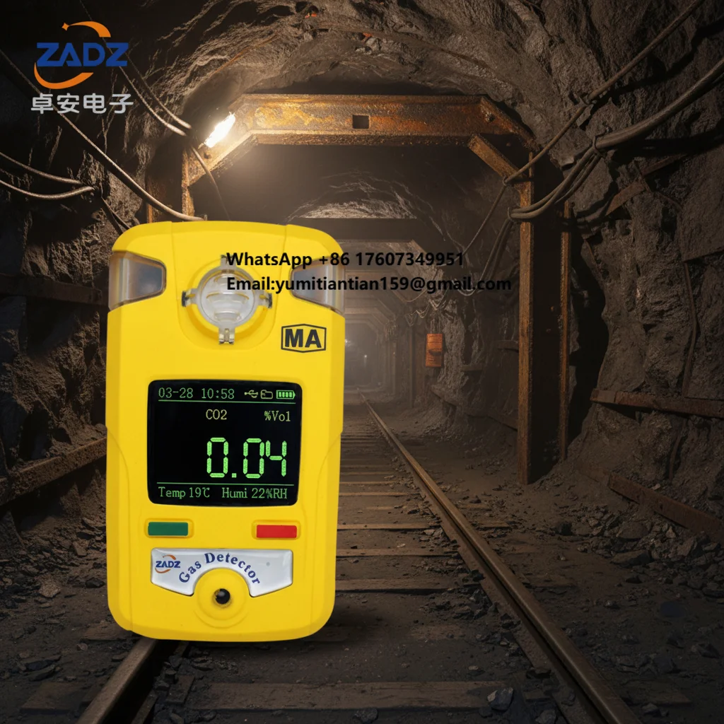 

Сертифицированный портативный водонепроницаемый взрывозащищенный детектор углекислоты (CO2) для угольных шахт с ЖК-дисплеем, сверхдолгим временем автономной работы, звуковым и световым оповещением