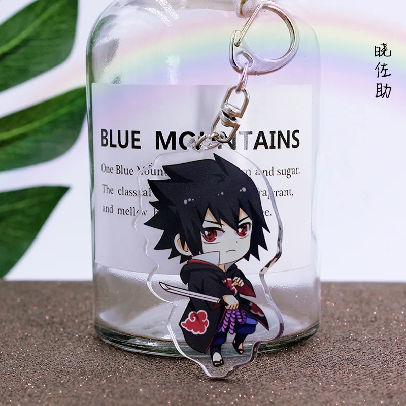 Doll Pendant Keychain Cartoon Uzumaki Uchiha Kakashi Anime Action Figures Toys Decoration Acrylic Key Accessories Gifts