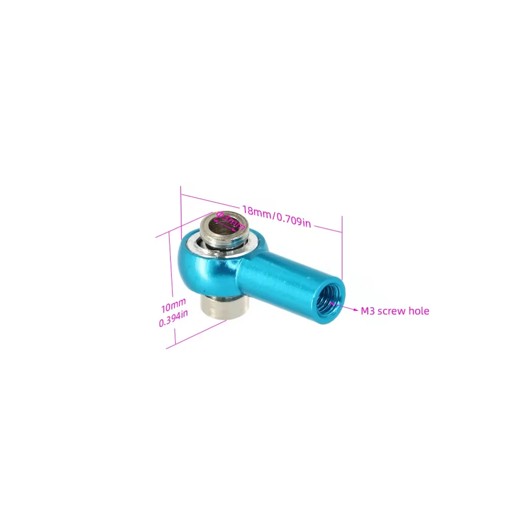 2Pcs Uangel M3 Metal Ball Joint Tie Rod End with 5CW 5CCW Thread, Universal Ball Head Linkage Parts Fit 1/10 RC Car RC Boat RC A