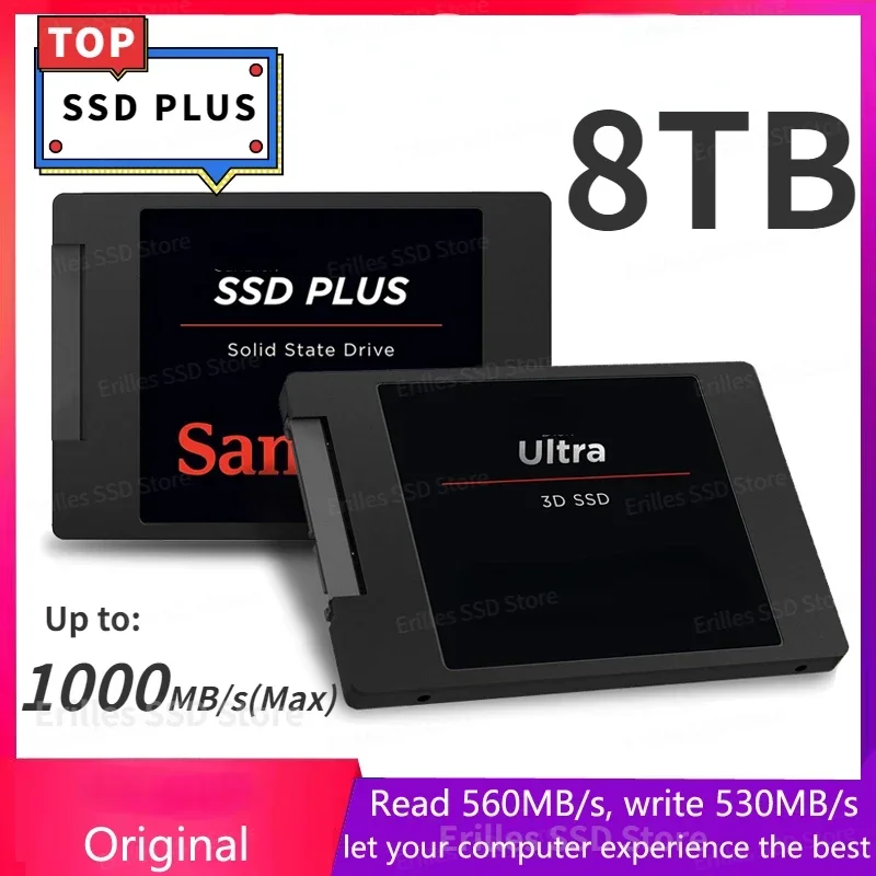 

2024 Original SSD Ultra 8TB 3D SSD SATAIII 500GB 1TB 2TB 4TB Internal Solid StateHard Drive HD Disk 2.5 for Laptop Computer