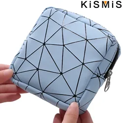 KISMIS 1PC Borsa per cosmetici piccola portatile in pelle PU Borsa per trucco impermeabile Custodia con cerniera Borsa per cosmetici per donna