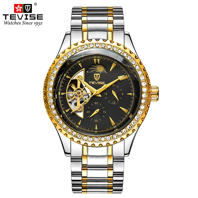 

TEVISE New Popular Mechanical Men's Watch Mechanical Watch Men's Watch Gold Watch Fully Automatic Mechanical Watch T807F