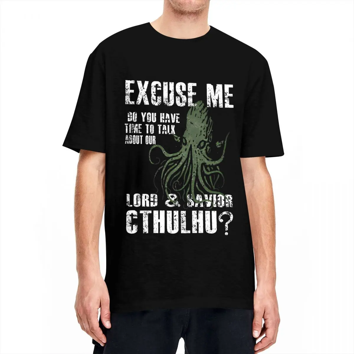 Casual Lord Savior Cthulhu T-Shirt Unisex Crewneck Short Sleeve Clothes Cotton Summer Clothing