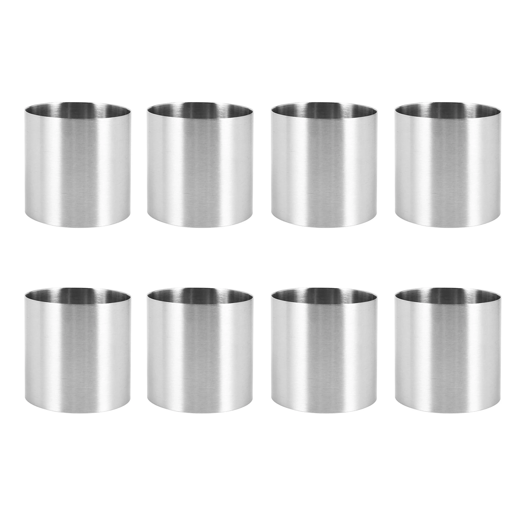 8 Pieces Stainless Steel Mousse Rings Round Biscuit Cutter Cake Mold Kitchen Baking Pastry Tool for Tart,Fondant,Etc