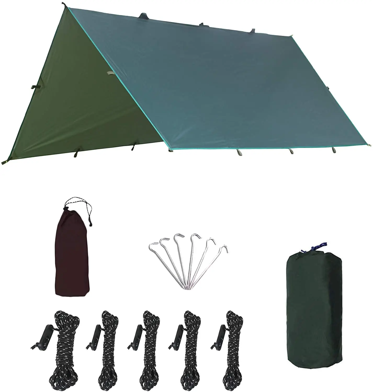 Camping Canopy Sun Shade Shelter Waterproof Fly Sheet UPF50 Rainfly Tent Tarp UV Resistant