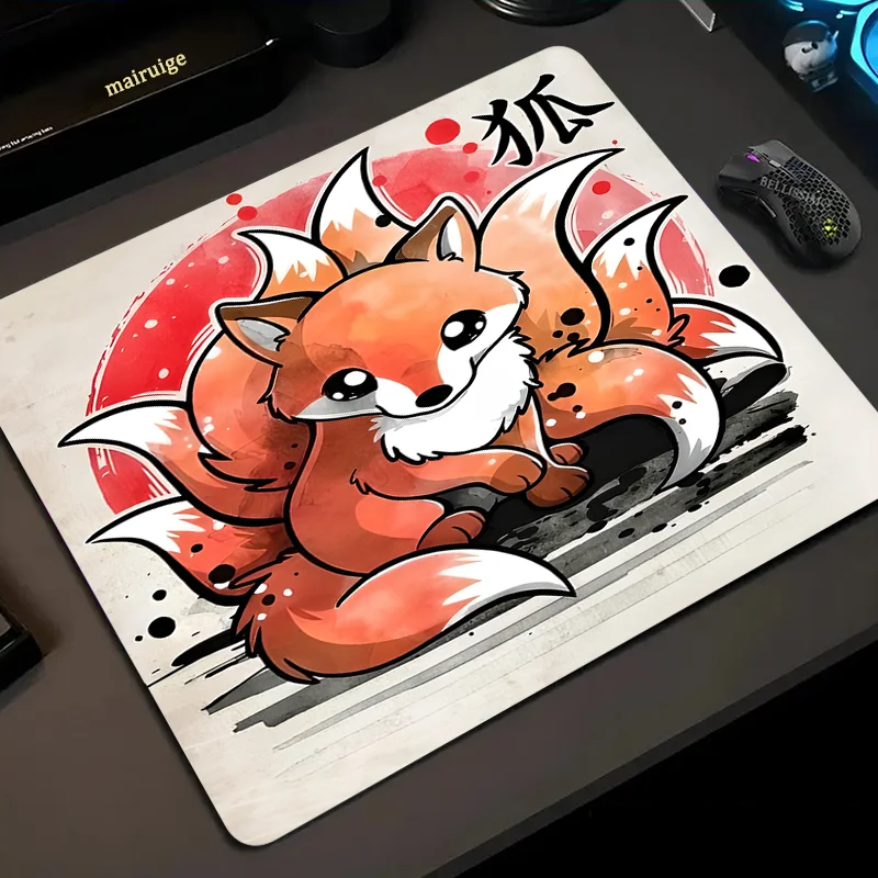 Cartoon Fox mouse pad keyboard game laptop Japanese table mat keyboardpad XXL mouse pad Office rug game Waterproof lock edge