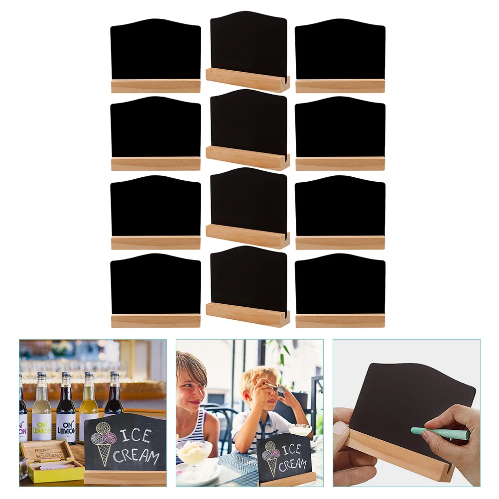 12 Pcs Blackboard Double Sided Chalkboard Signs Desk Decor Erasable Small Mini Chalkboards Message Rectangle