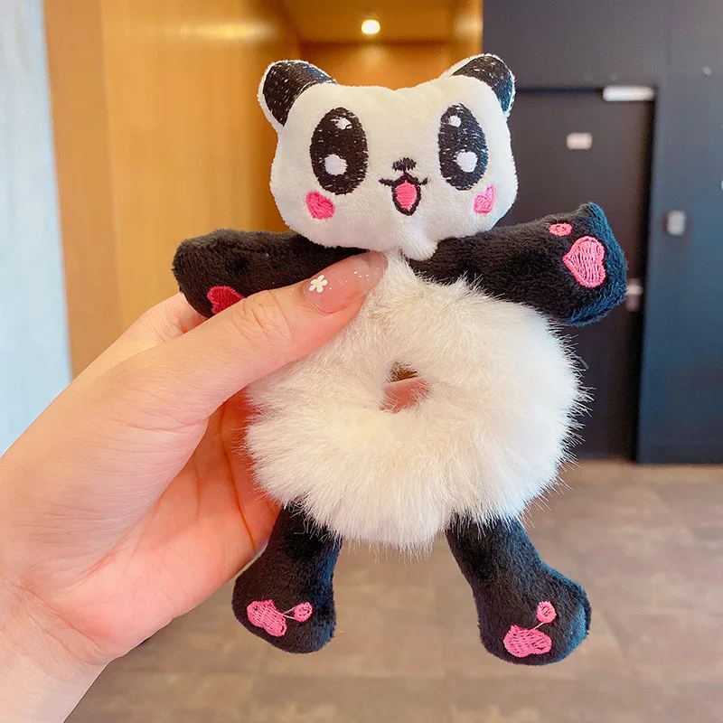 Cute Frog Panda Animal peluche elastico per ragazze coda di cavallo Maruko Hair Tie elastico Hair Ring copricapo accessori per capelli per ragazze