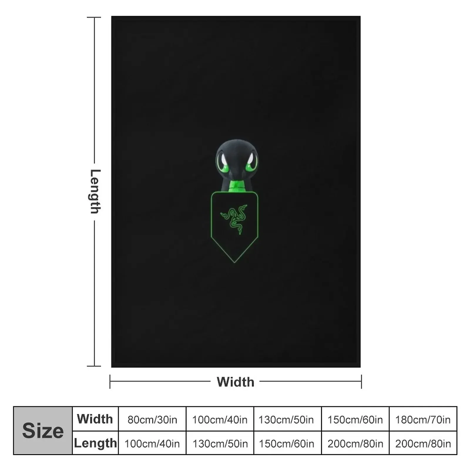 Razer Sneki Snek in a Pouch Throw Blanket Personalized Gift Bed linens Luxury wednesday Blankets