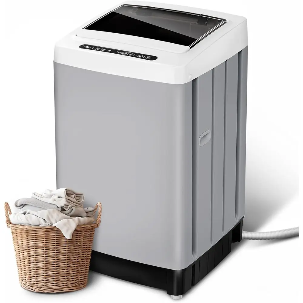 

20lbs Portable Washing hine, ull-Automatic Portable Washer with 10 Wash Cycles, Top Load Clothes Washer with Drain Pump or Apare