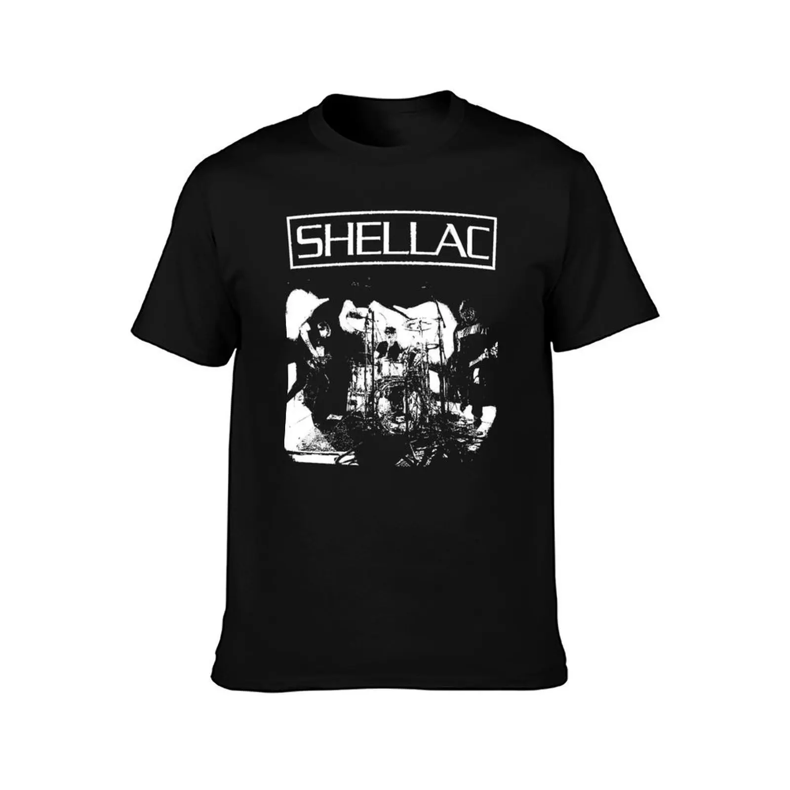 shellac band T-Shirt, Summer Casual Cotton Tee, Oversized Streetwear Tops, Vintage Graphic Print, Loose Fit Short Sleeve