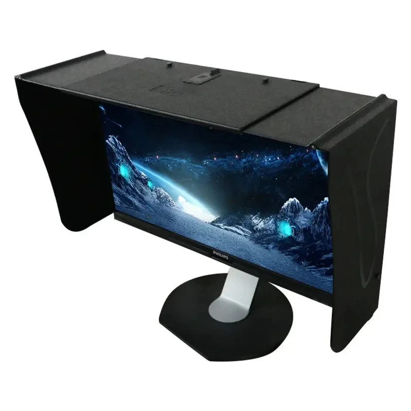 Computer Monitor Hood Desktop for 17-27-Inch 41-66cm Width Sun Visor Printing And Repairing Design